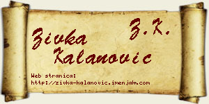 Živka Kalanović vizit kartica